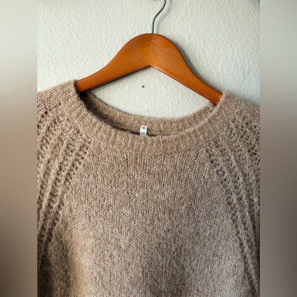 Alpaca Blend Knit Beige Tan Crew Neck Long Sweater by Muji Women Small - Picture 3 of 10